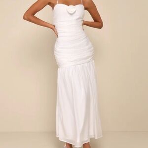Lulu's White Strapless Maxi Dress